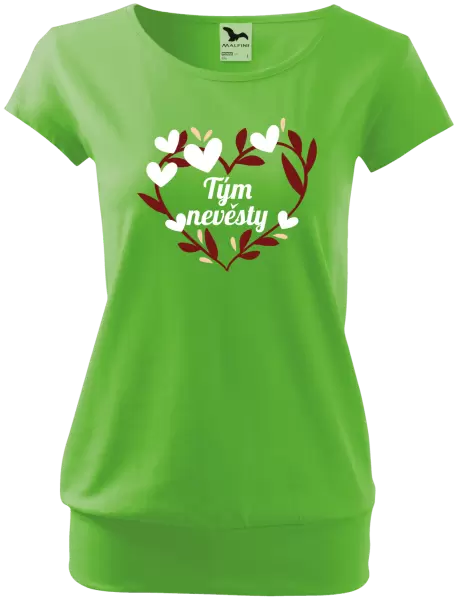 Dámské tričko Tým nevěsty - se srdíčky