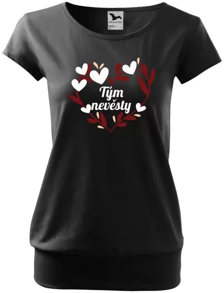 Dámské tričko Tým nevěsty - se srdíčky
