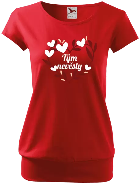 Dámské tričko Tým nevěsty - se srdíčky