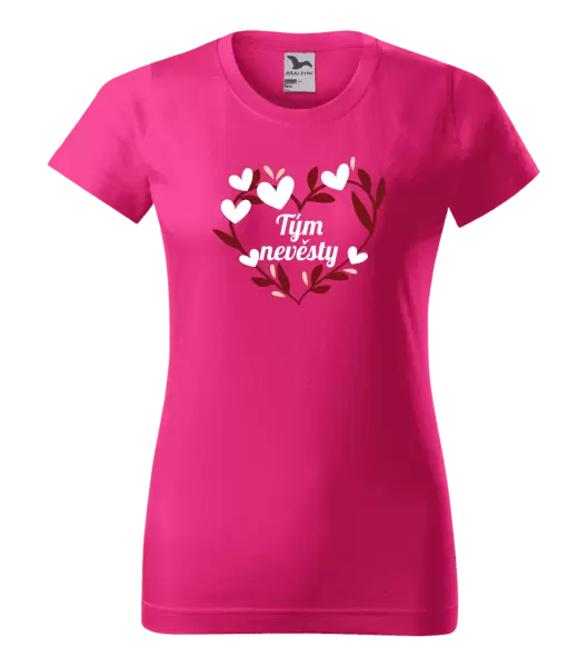 Dámské tričko Tým nevěsty - se srdíčky