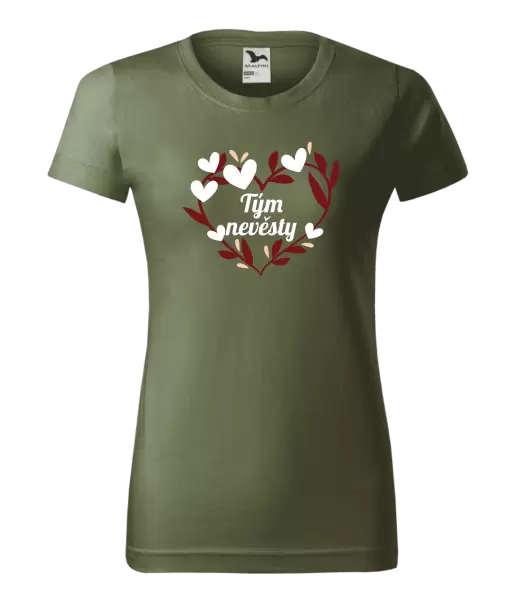 Dámské tričko Tým nevěsty - se srdíčky