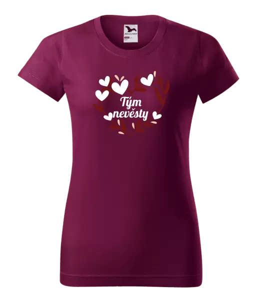 Dámské tričko Tým nevěsty - se srdíčky