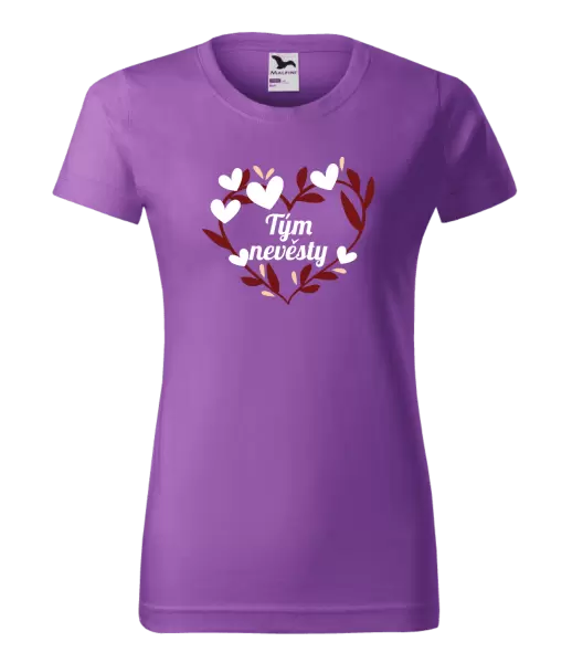 Dámské tričko Tým nevěsty - se srdíčky