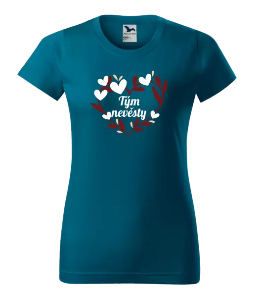 Dámské tričko Tým nevěsty - se srdíčky