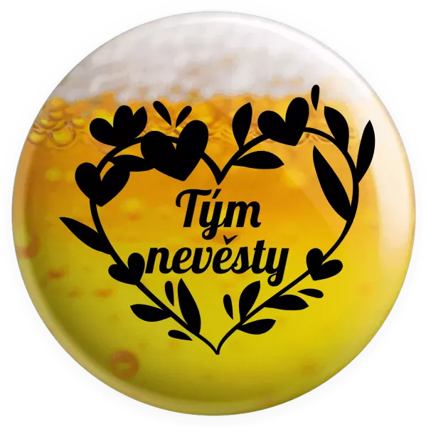 Placka Tým nevěsty - se srdíčky