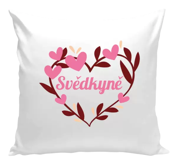 Polštář Svědkyně - se srdíčky