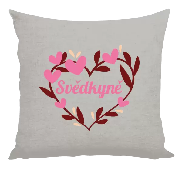 Polštář Svědkyně - se srdíčky