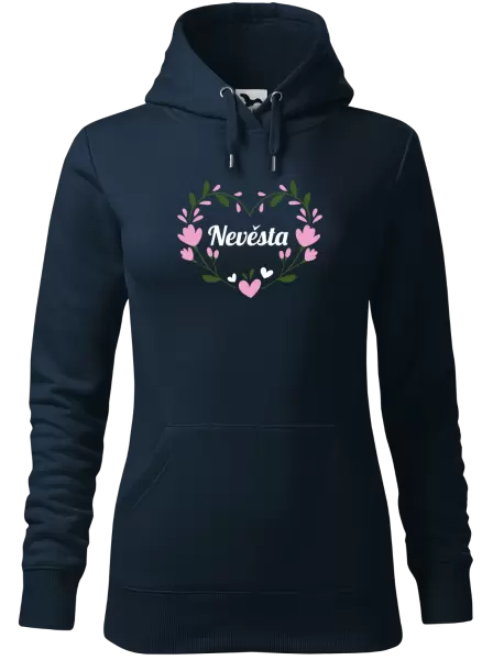 Dámská mikina Nevěsta - srdce s lístečky