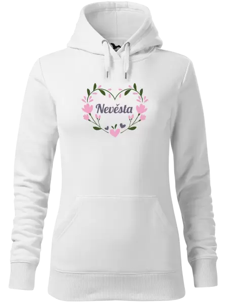 Dámská mikina Nevěsta - srdce s lístečky