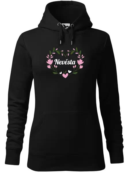 Dámská mikina Nevěsta - srdce s lístečky