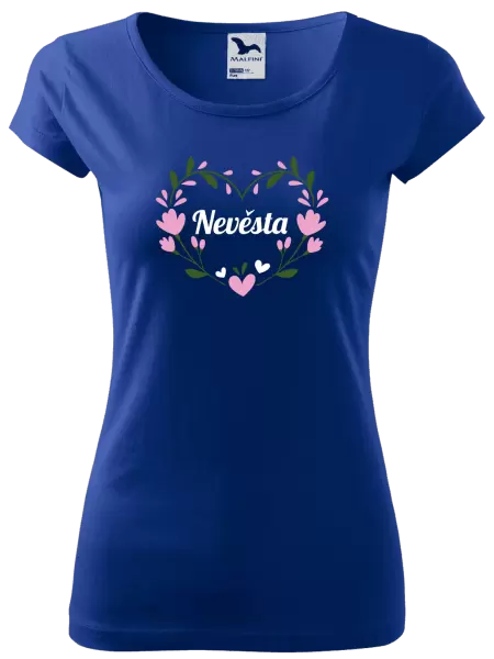Dámské tričko Nevěsta - srdce s lístečky