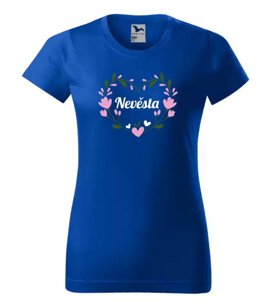 Dámské tričko Nevěsta - srdce s lístečky