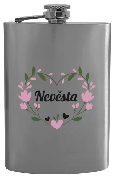 Placatka Nevěsta - srdce s lístečky