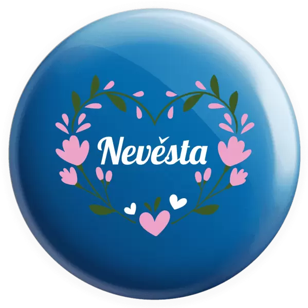 Placka Nevěsta - srdce s lístečky