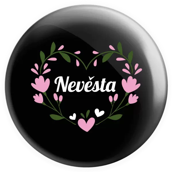 Placka Nevěsta - srdce s lístečky