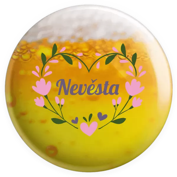 Placka Nevěsta - srdce s lístečky