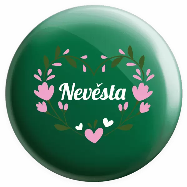 Placka Nevěsta - srdce s lístečky