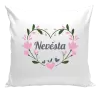 Polštář Nevěsta - srdce s lístečky