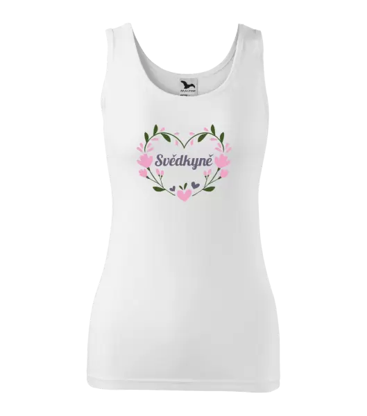 Dámské tílko Svědkyně - srdce s lístečky