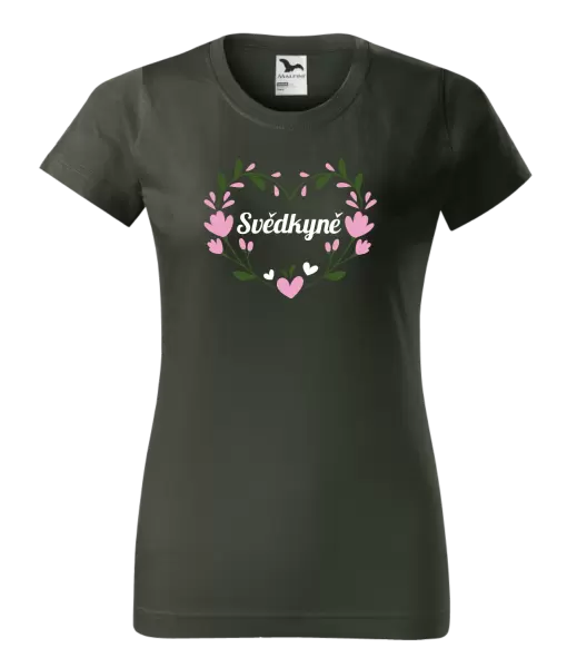 Dámské tričko Svědkyně - srdce s lístečky