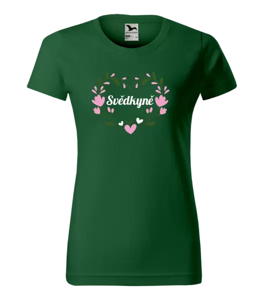 Dámské tričko Svědkyně - srdce s lístečky
