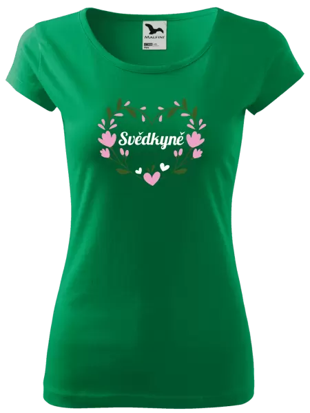Dámské tričko Svědkyně - srdce s lístečky