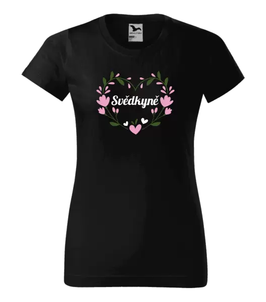 Dámské tričko Svědkyně - srdce s lístečky