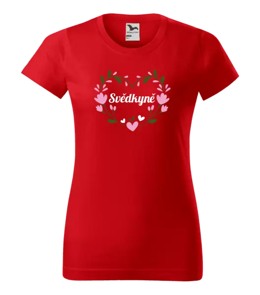 Dámské tričko Svědkyně - srdce s lístečky