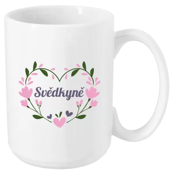 Hrnek Svědkyně - srdce s lístečky