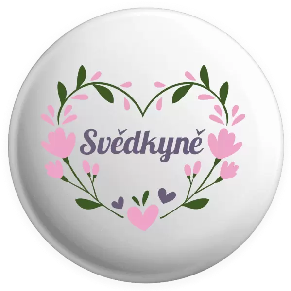 Placka Svědkyně - srdce s lístečky