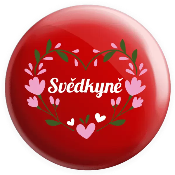 Placka Svědkyně - srdce s lístečky