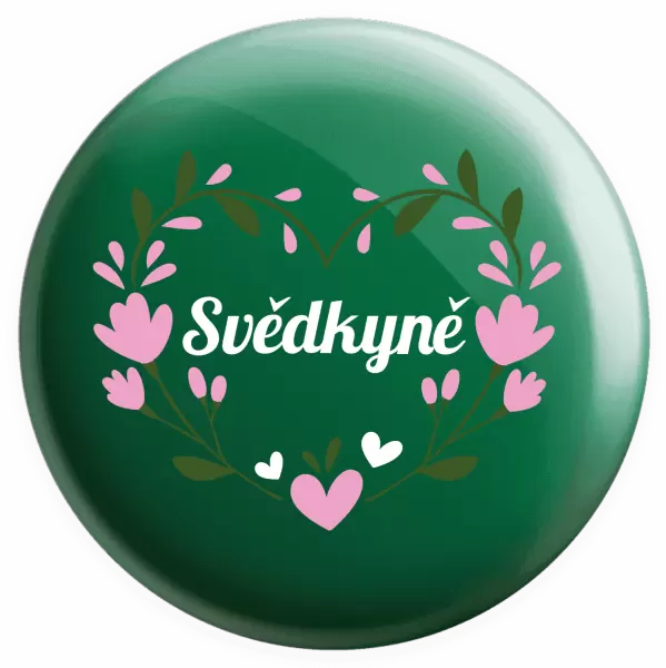 Placka Svědkyně - srdce s lístečky