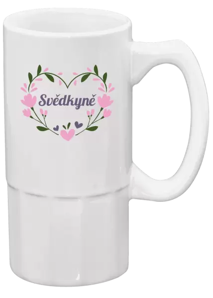 Půllitr Svědkyně - srdce s lístečky