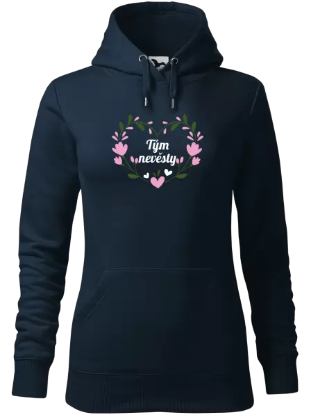 Dámská mikina Tým nevěsty - srdce s lístečky