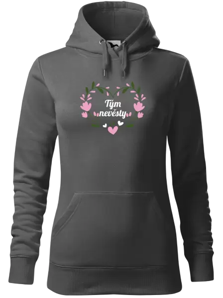 Dámská mikina Tým nevěsty - srdce s lístečky