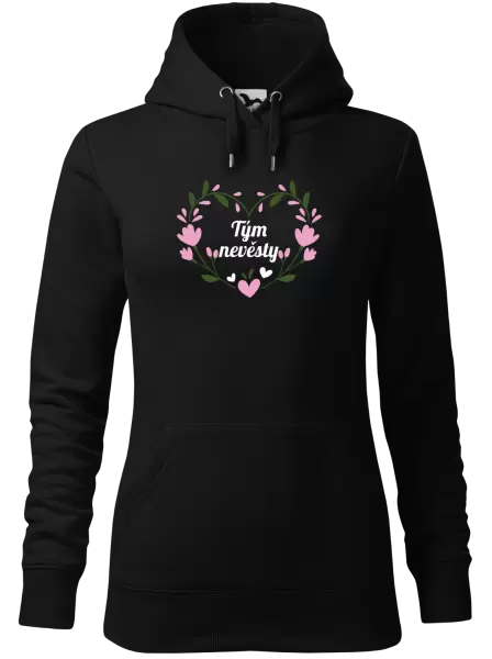 Dámská mikina Tým nevěsty - srdce s lístečky