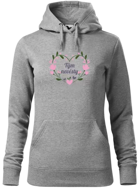 Dámská mikina Tým nevěsty - srdce s lístečky