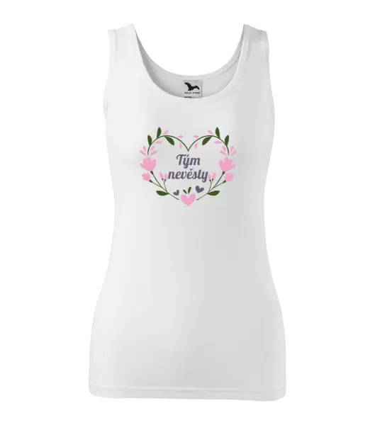 Dámské tílko Tým nevěsty - srdce s lístečky