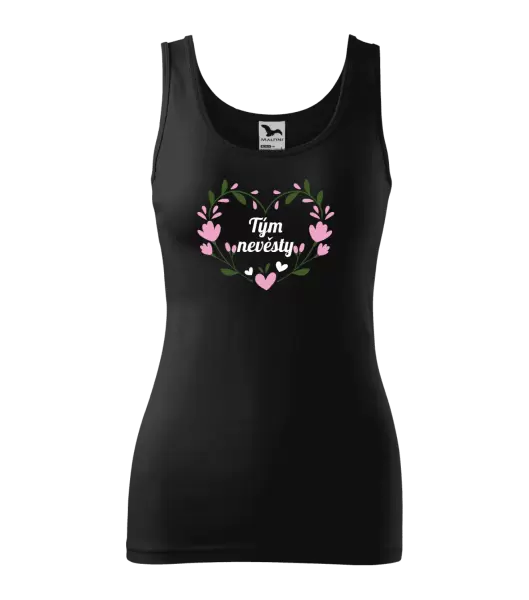 Dámské tílko Tým nevěsty - srdce s lístečky