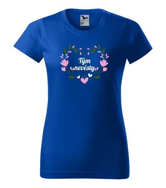 Dámské tričko Tým nevěsty - srdce s lístečky