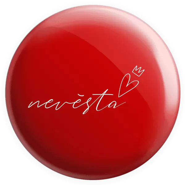 Placka Nevěsta - tenký nápis