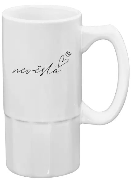 Půllitr Nevěsta - tenký nápis