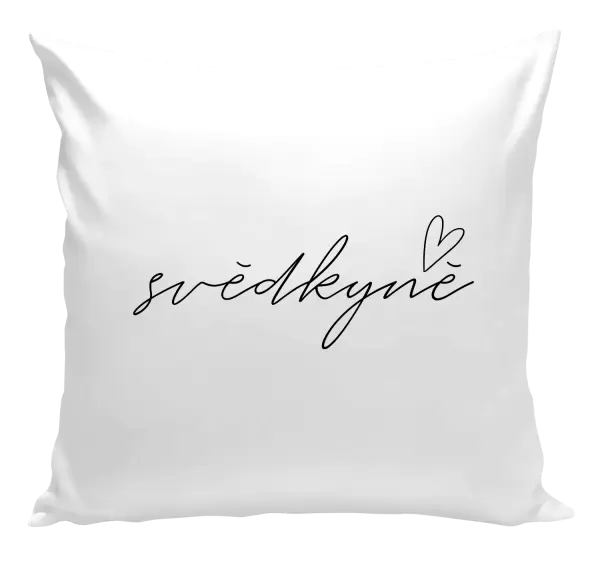 Polštář Svědkyně - tenký nápis