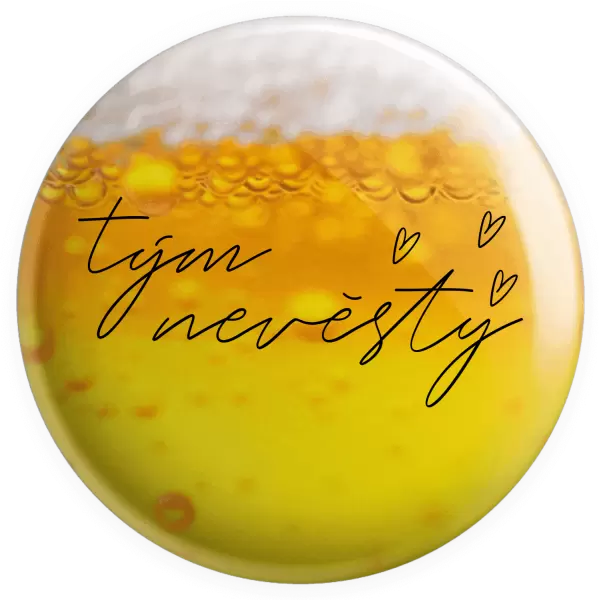 Placka Tým nevěsty - tenký nápis