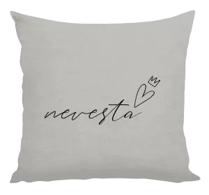 Vankúš Nevesta - tenký nápis