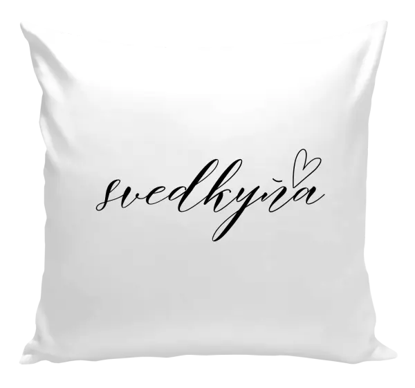 Vankúš Svedkyňa - tenký nápis