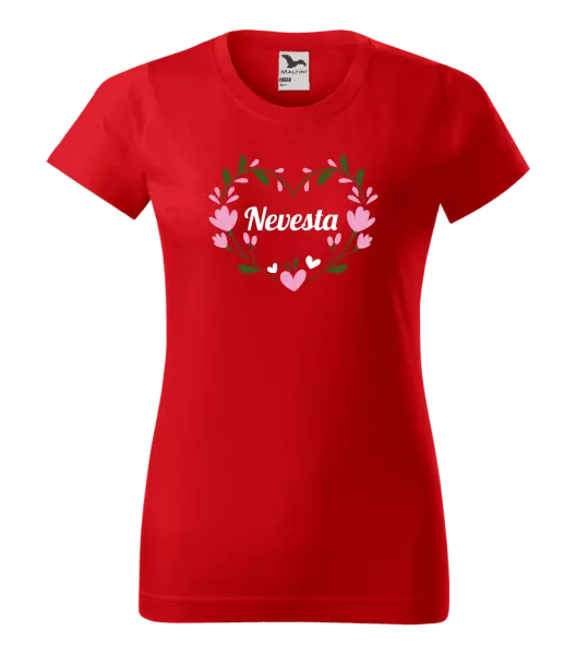Dámske tričko Nevesta - srdce s lístkami