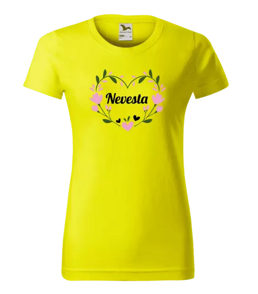 Dámske tričko Nevesta - srdce s lístkami