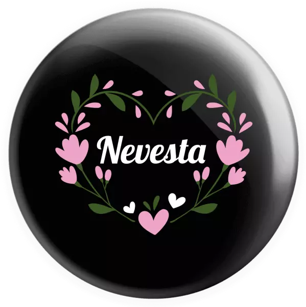 Placka Nevesta - srdce s lístkami