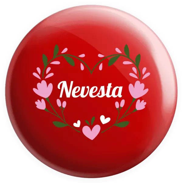 Placka Nevesta - srdce s lístkami